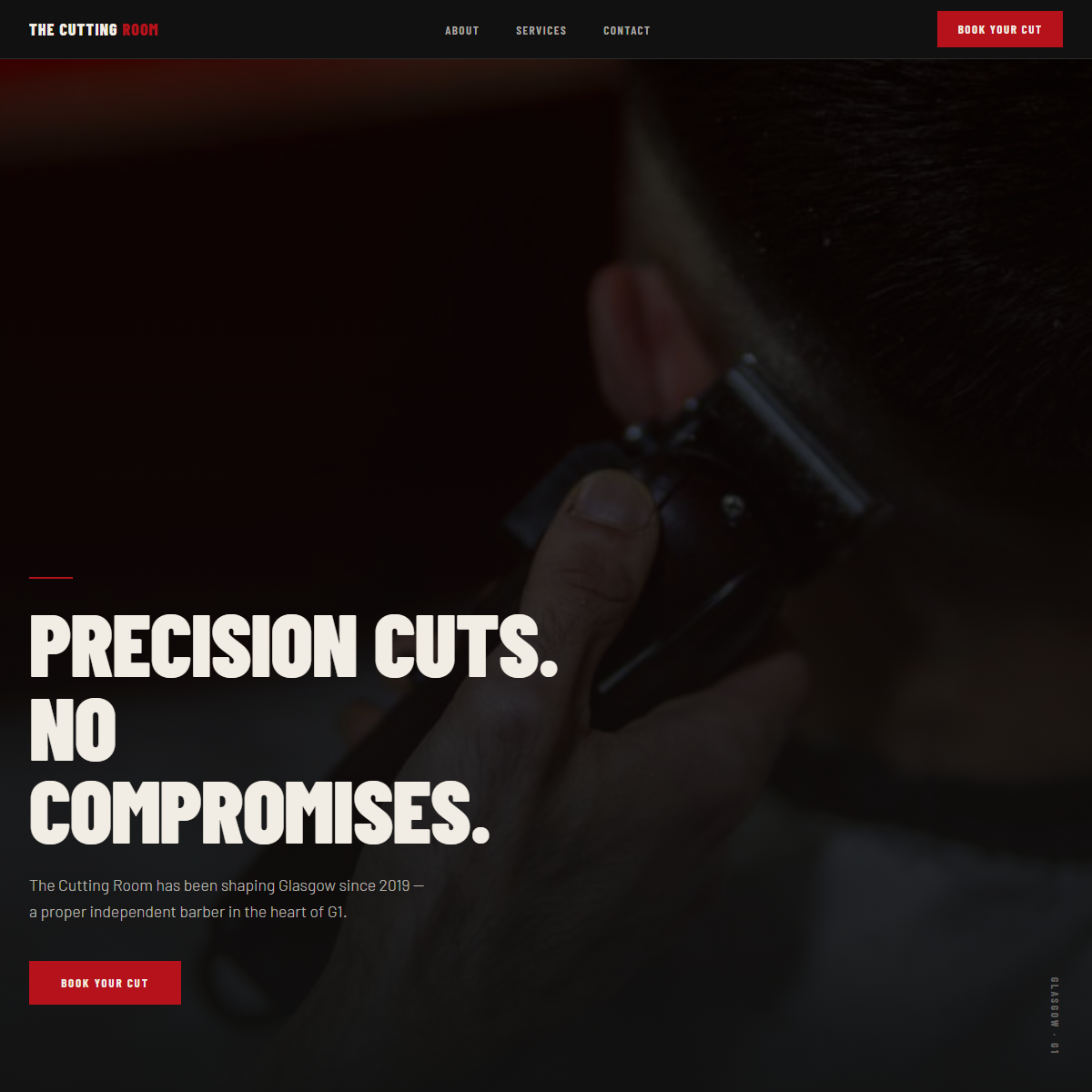The Cutting Room — example barber site we built
