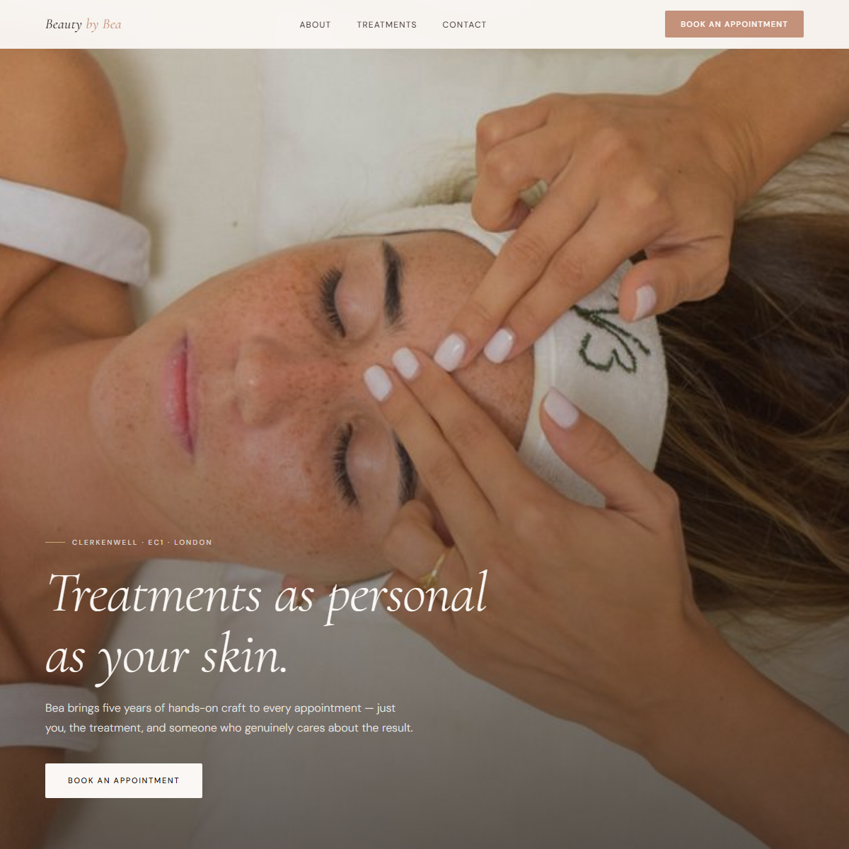 Beauty by Bea — example mobile beautician site we built