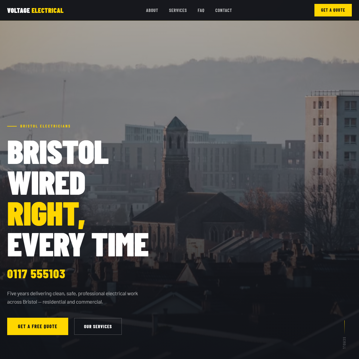 Voltage Electrical — example electrician site we built