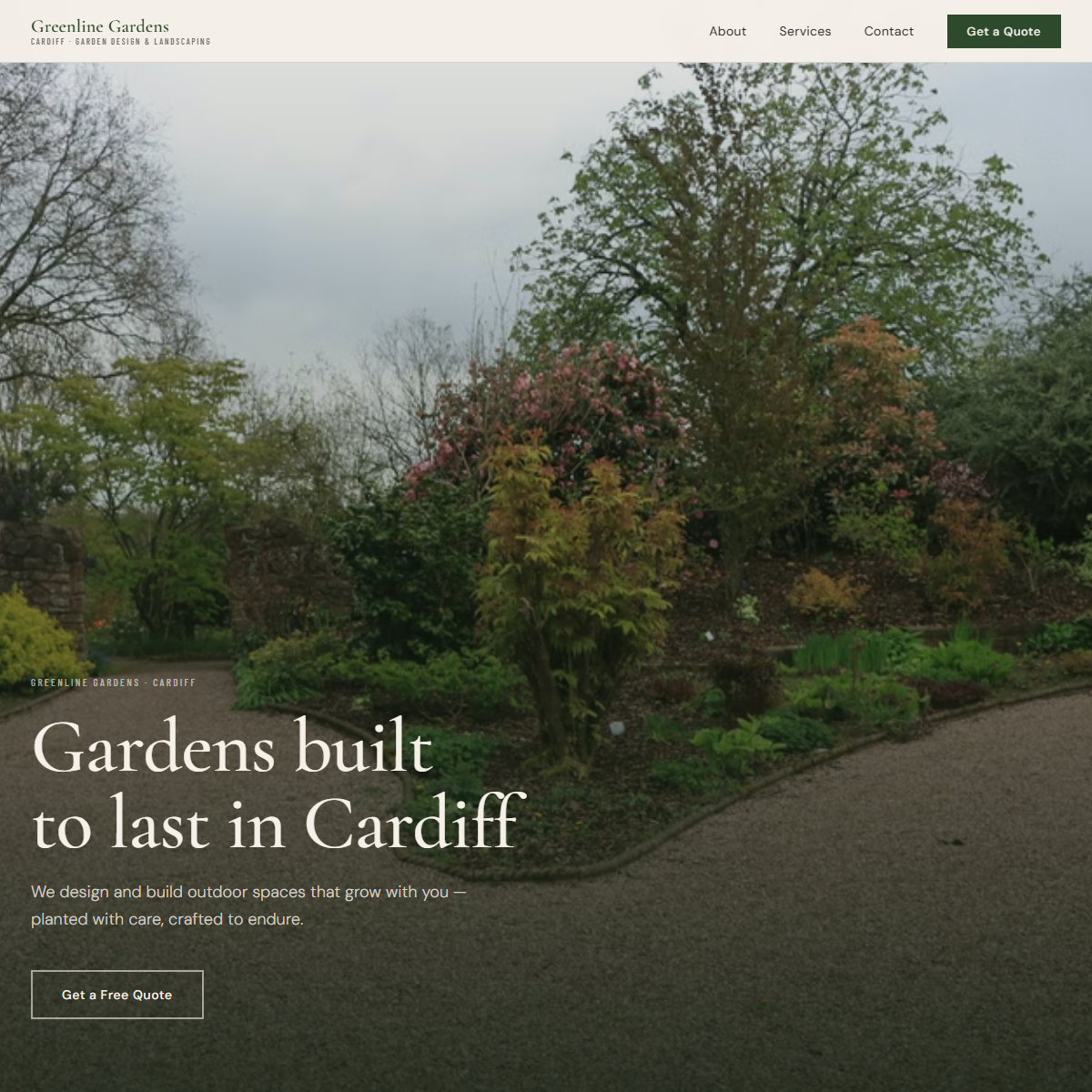 Greenline Gardens — example landscaper site we built
