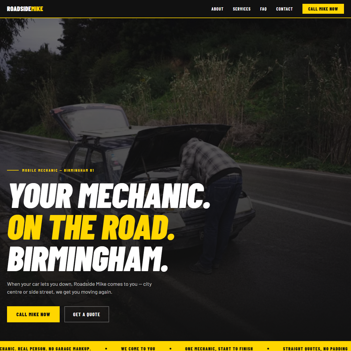 Roadside Mike — example mobile mechanic site we built