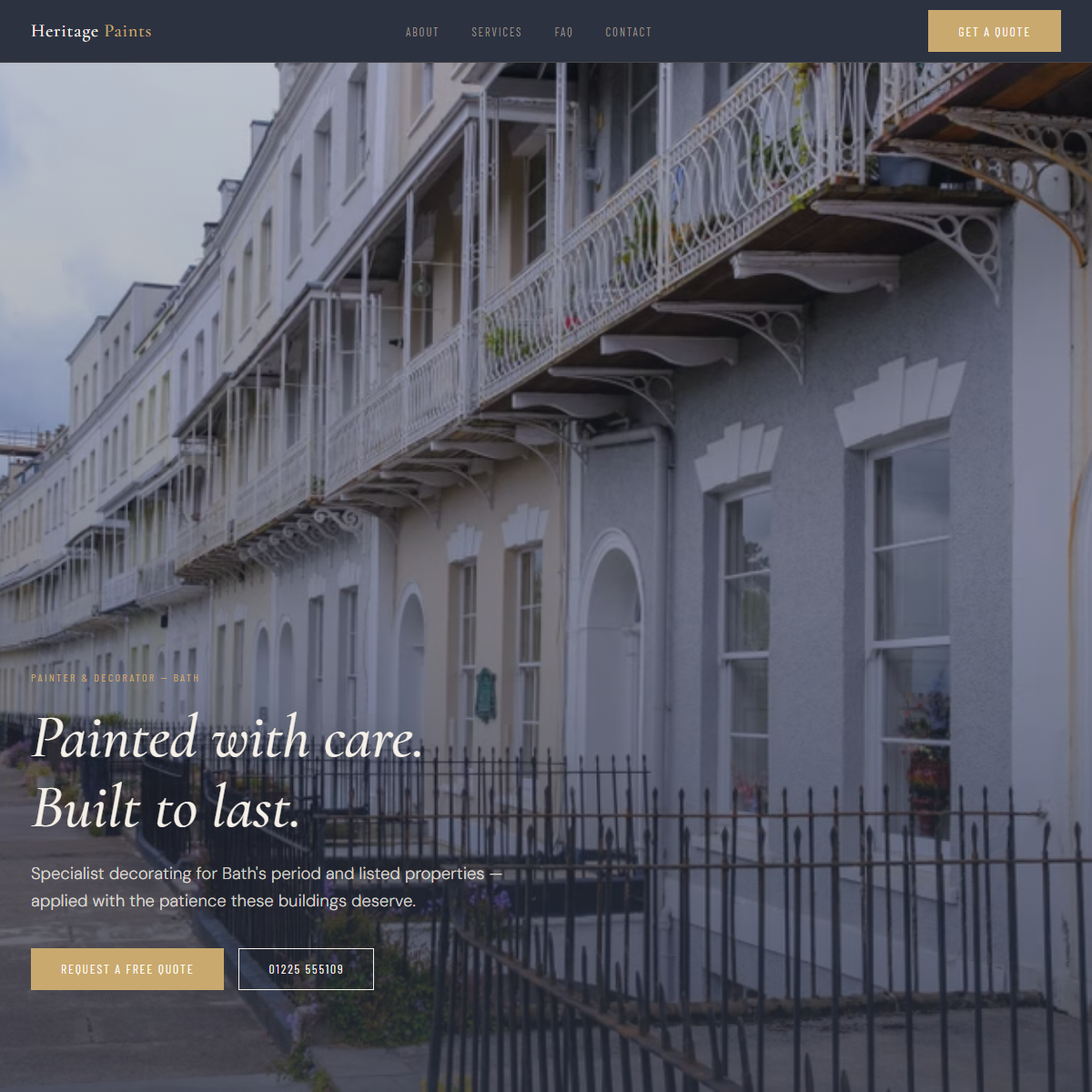 Heritage Paints — example painter & decorator site we built