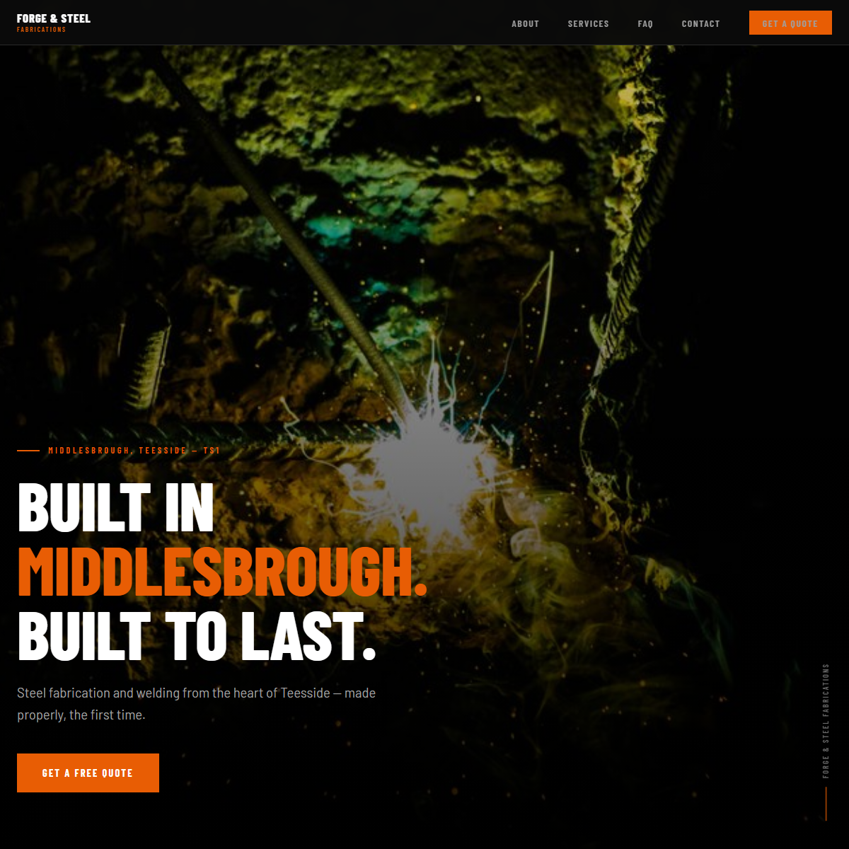 Forge & Steel Fabrications — example welder site we built
